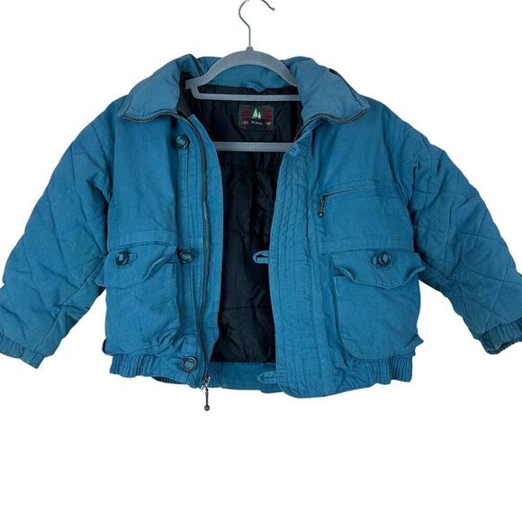High Sierra Other - Vintage High Sierra by Mervyn’s Kids  7 Teal Blue Retro Ski Gorp Puffer Coat Y2K